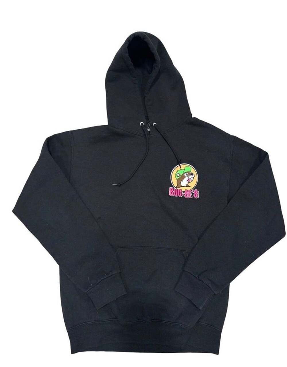 Buc-ee’s Black Graphic Pullover Hoodie Beaver Hip Hop Design Size Small